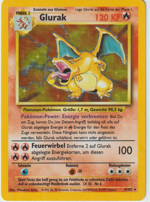 Glurak Holo 4/102 Base Set - Deutsch - Played