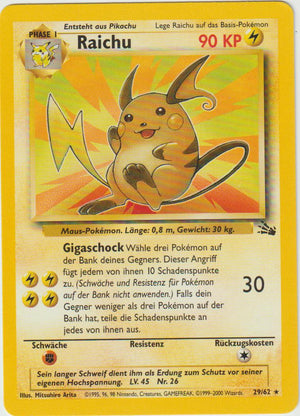 Raichu (Rare) 29/62 Fossil - Deutsch - Good