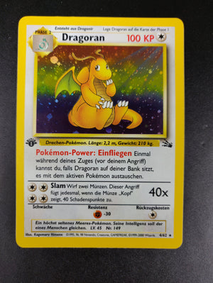 Dragoran 1 Edition Holo 4/62 Fossil - Deutsch - Near Mint