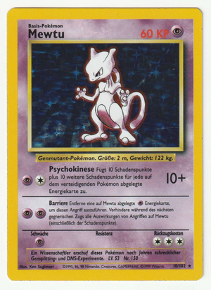 Mewtu Holo 10/102 Base Set - Deutsch - Good*