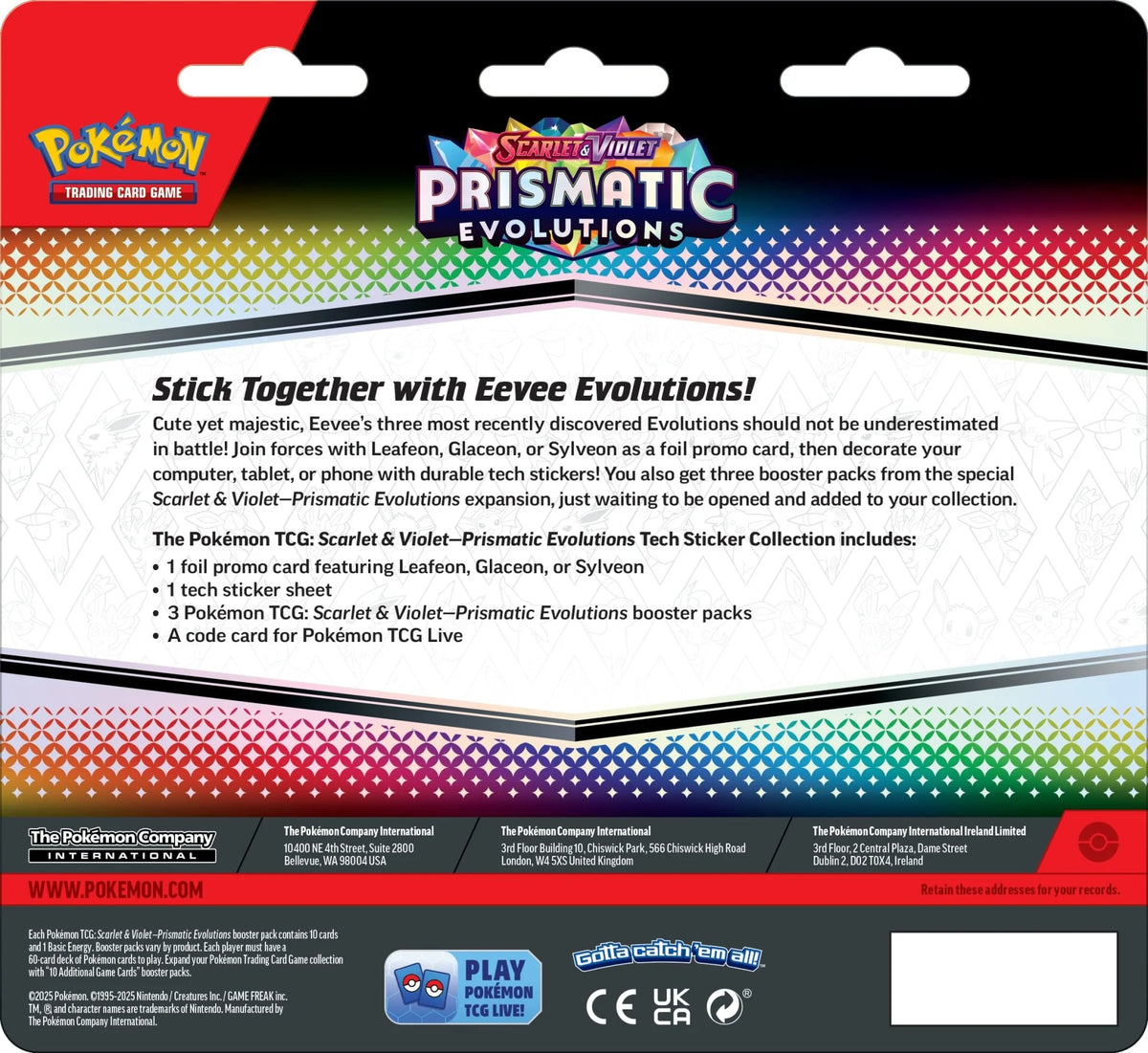 Scarlet &amp; Violet - Prismatic Evolutions Tech Sticker Collection -Englisch
