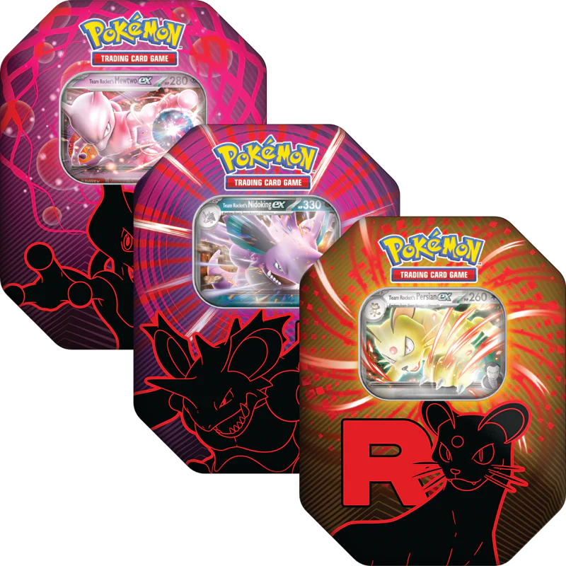 Team Rocket Tin Mewtu, Snobilikat, Nidoking EX