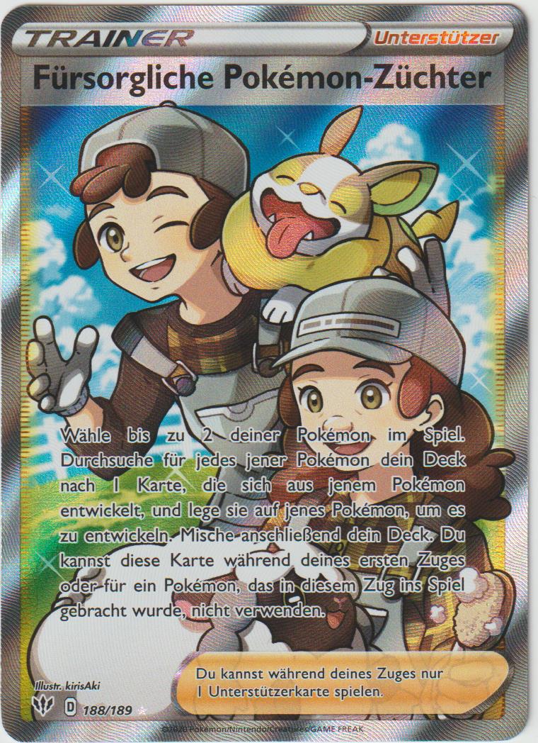 Fürsorgliche Pokemon-Züchter  188/189- Schwert &amp; Schild - Flammende Finsternis - Deutsch - Near Mint