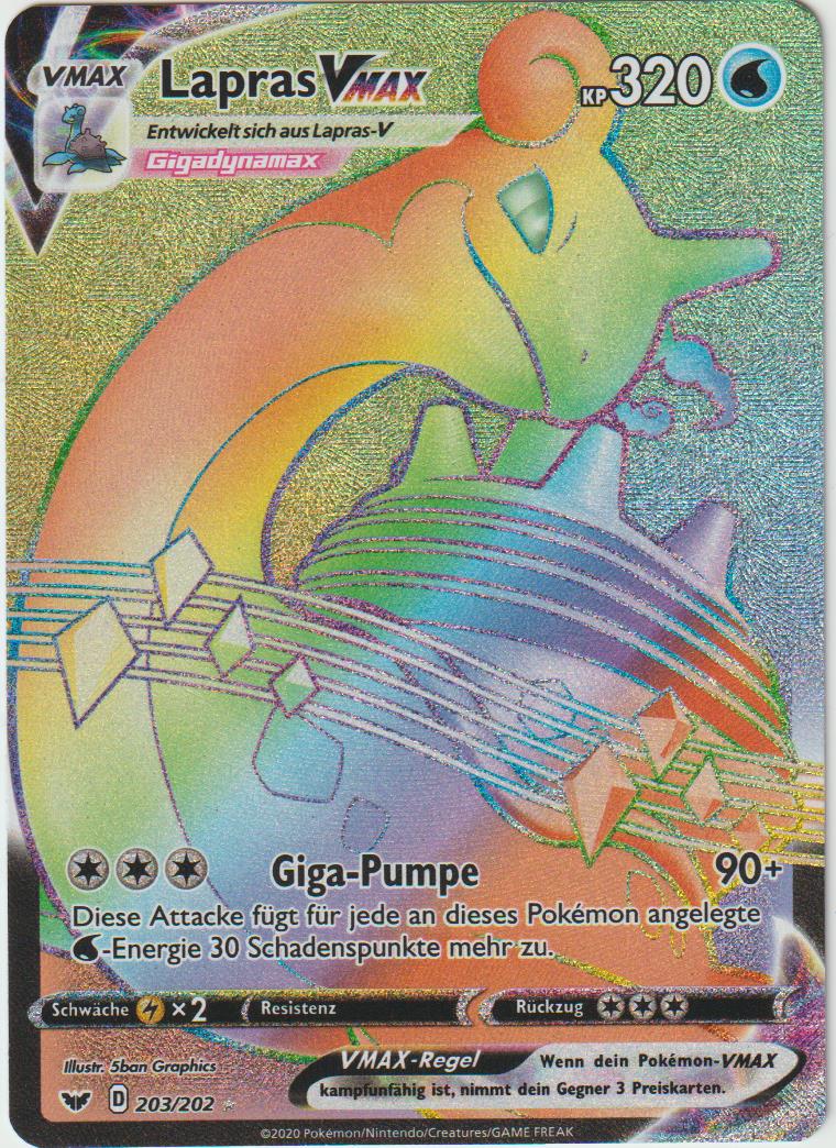 Lapras VMAX 203/202 - Schwert &amp; Schild - Deutsch - Near Mint
