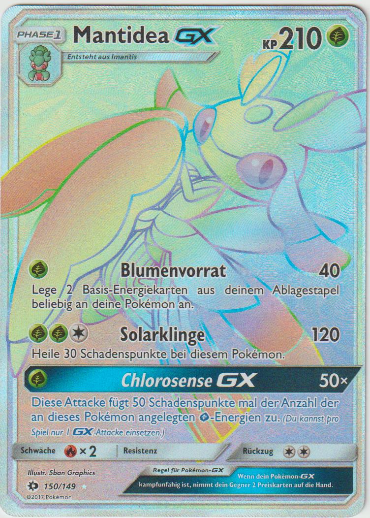 Mantidea GX FA Rainbow 150/149 - Sonne &amp; Mond - Deutsch - Near Mint