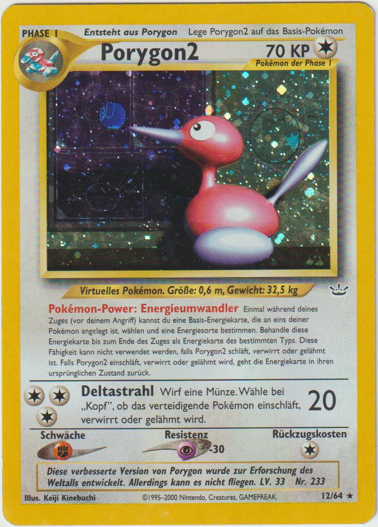 Porygon2 Holo 12/64 Neo Revelation - Deutsch  - Good - Light Played
