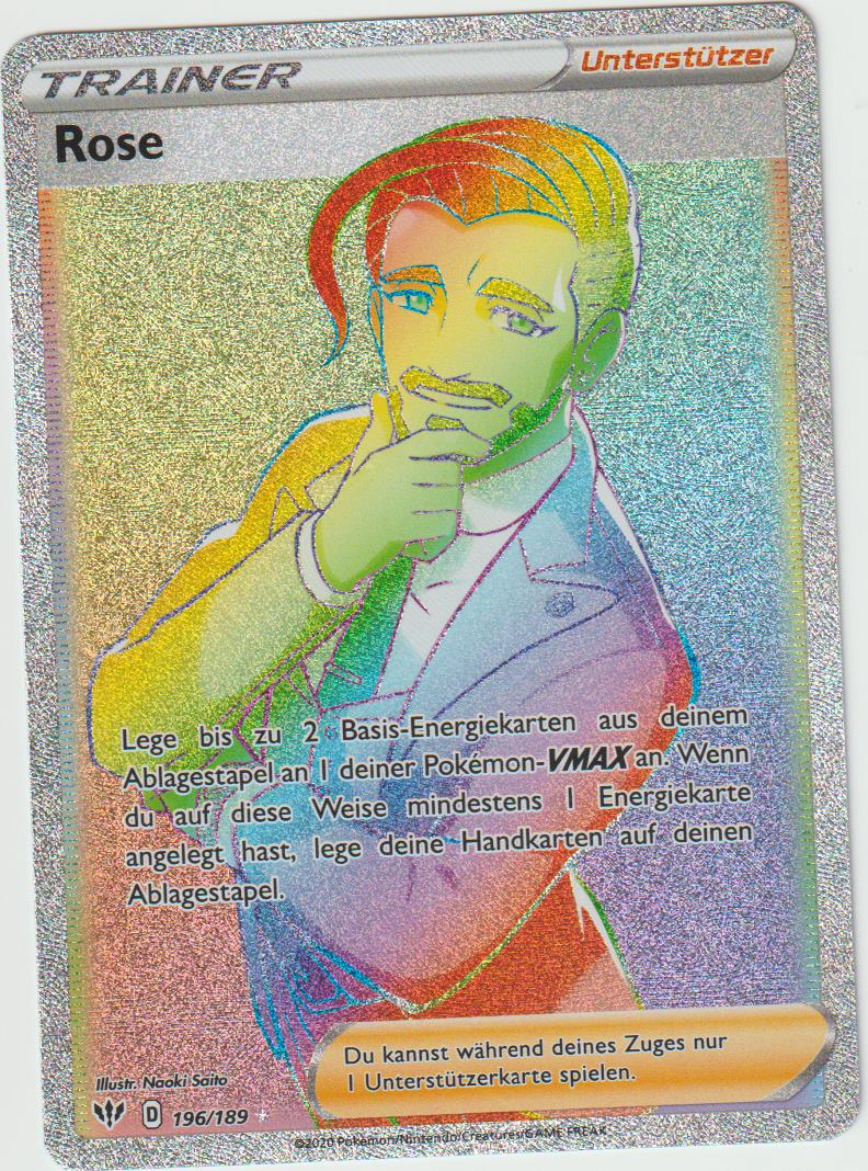 Rose RB 196/189- Schwert &amp; Schild - Flammende Finsternis - Deutsch - Near Mint
