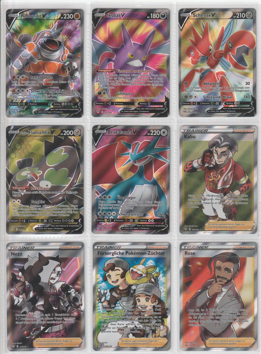 Flammende Finsternis Master Set Pokemon Sammlung 201/189 Komplett Deutsch