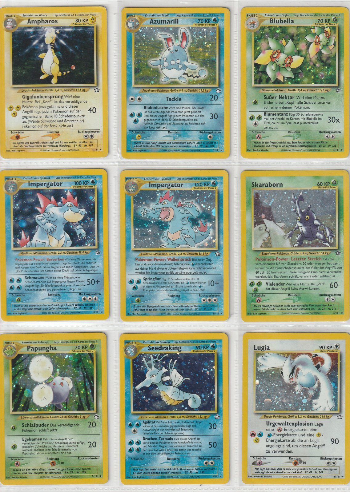 Neo Genesis Master Set Pokemon Sammlung Basis 111/111 Komplett Deutsch