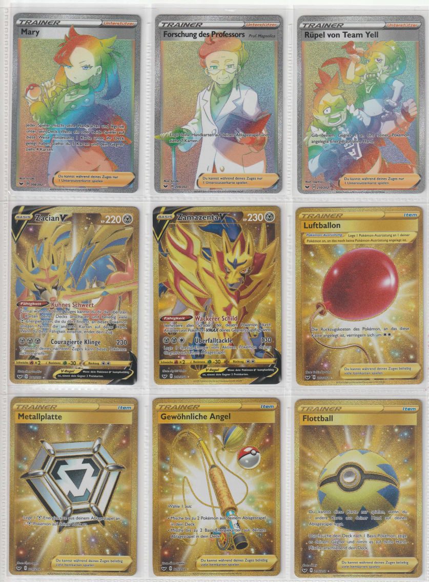 Schwert &amp; Schild Master Set Pokemon Sammlung 216/202 Komplett Deutsch - Near MINT