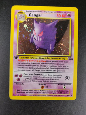 Gengar 1 Edition Holo 5/62 Fossil - Deutsch - Excellent - Near Mint